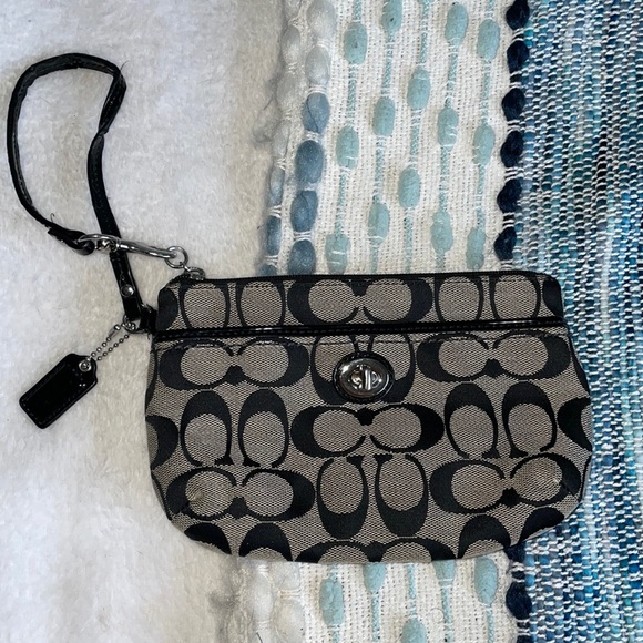 Coach Handbags - Coach Park Twist Canvas and Patent Leather Wristlet